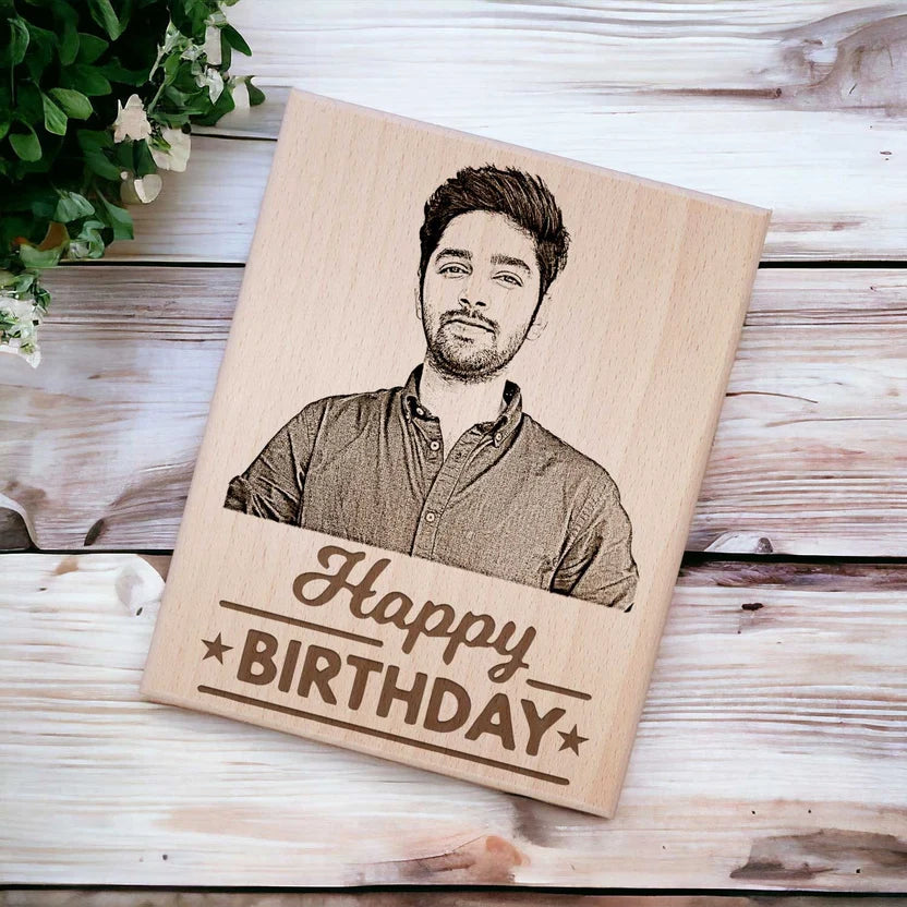 Personalized Wooden Birthday Photo Frame for Brother |