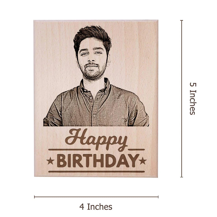 Personalized Wooden Birthday Photo Frame for Brother |