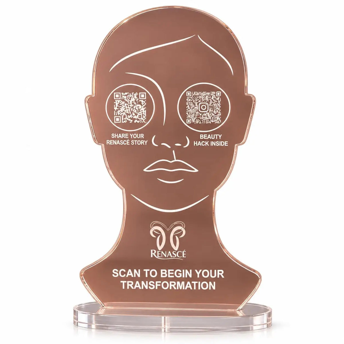 Custom Dual QR Code Acrylic Display Stand for Men’s Grooming, Barber Shops, Salons & Skincare Businesses|
