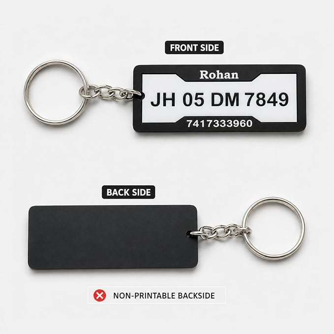 Customized Sublimation Bike & Car Number Plate Keychain