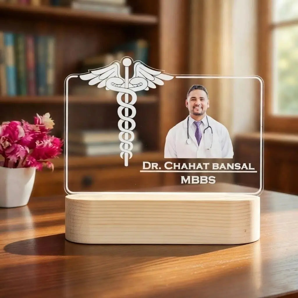 Customized 3D illusion lamp for Doctor With Name & Photo