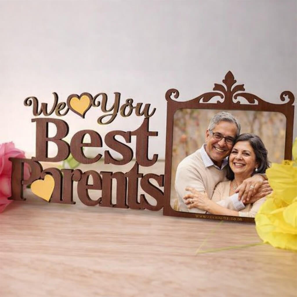 Birthday Gift for Parents Wooden Photo Frame