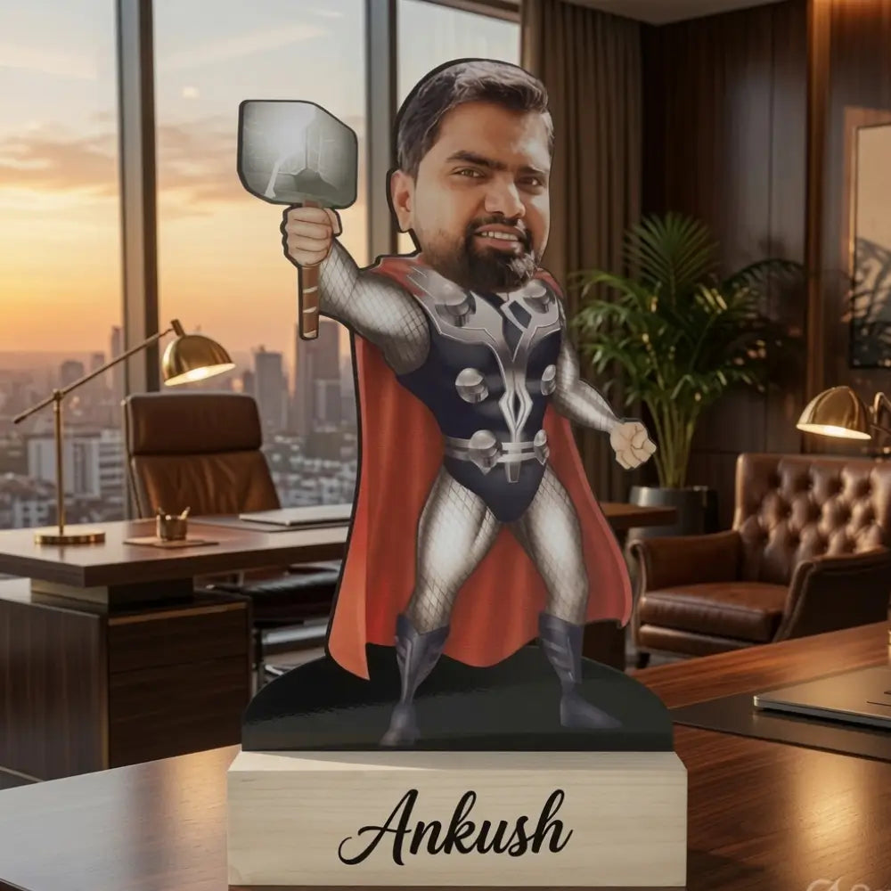 Personalized Thor Photo Caricature Standee |
