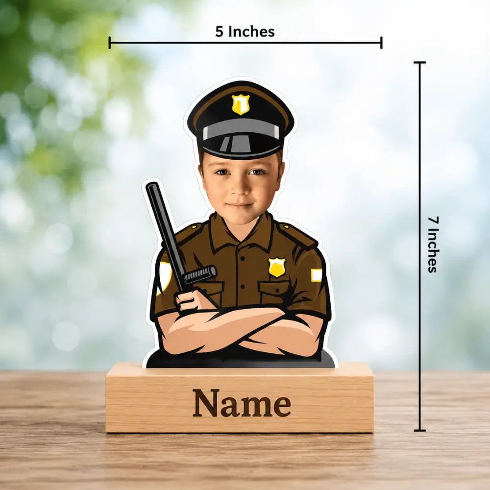 Customized Caricature with Indian police dress