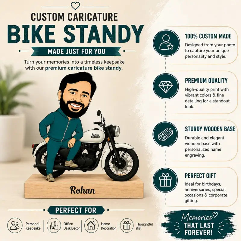 Customized Royal Enfield Bullet Caricature