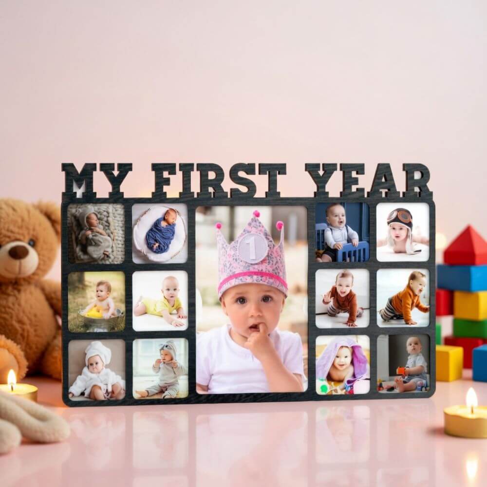 Customized first year photo frame for new born baby