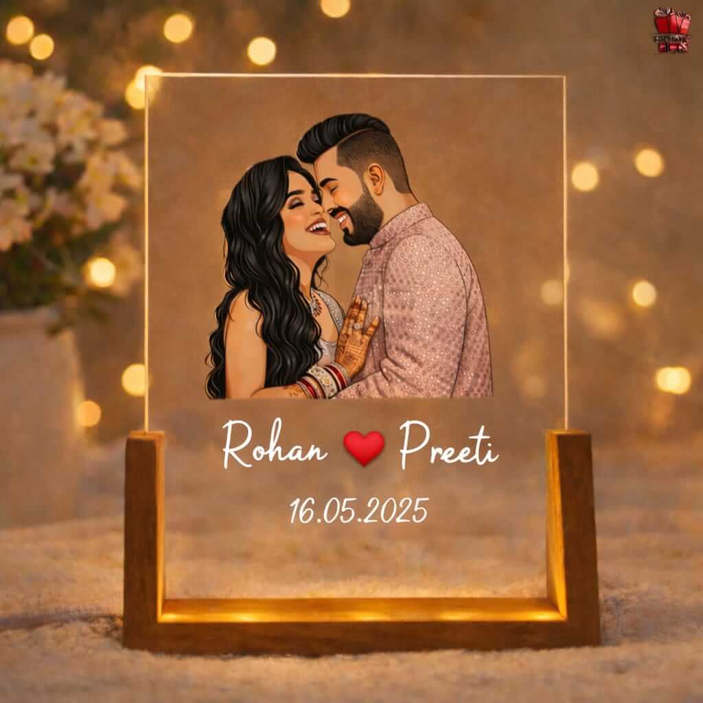 Photo Acrylic Lamp for Couple Anniversary Gift