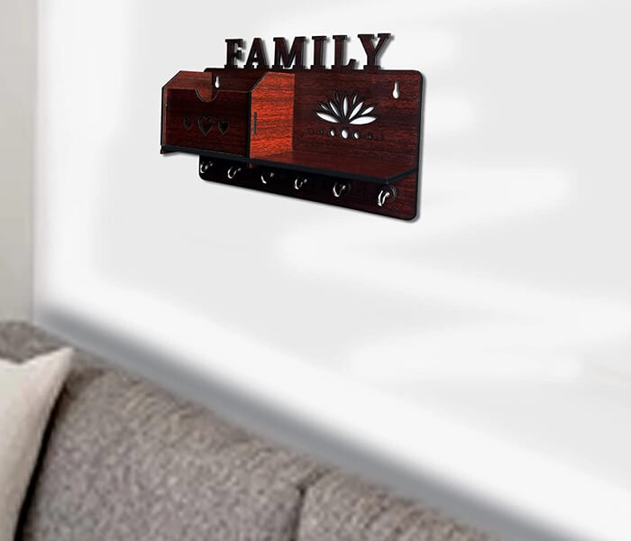Wooden Keyholder & Mobile Holder for Home & Office Purpose, Attractive Key Stand - 2