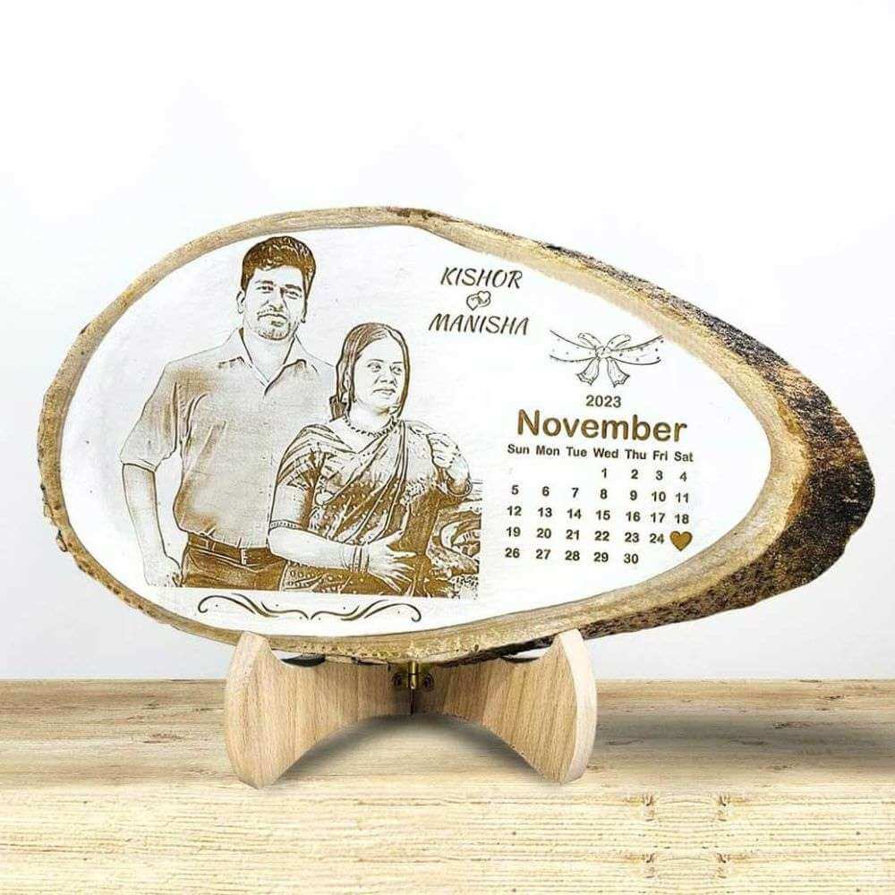 Wooden Photo Calendar Plaque for Parents Anniversary - 4