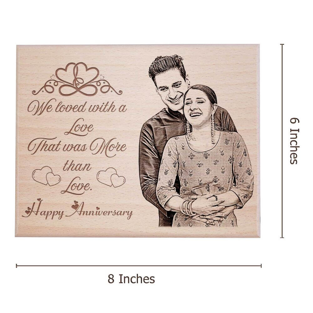 Engraved Wooden Anniversary Plaque Gift - 2