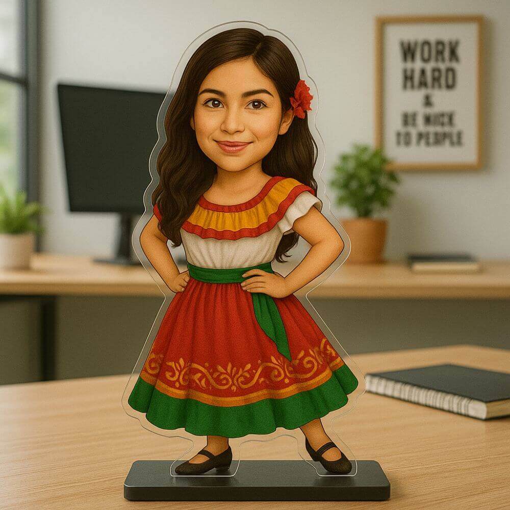 Customized Girl in frock Caricature
