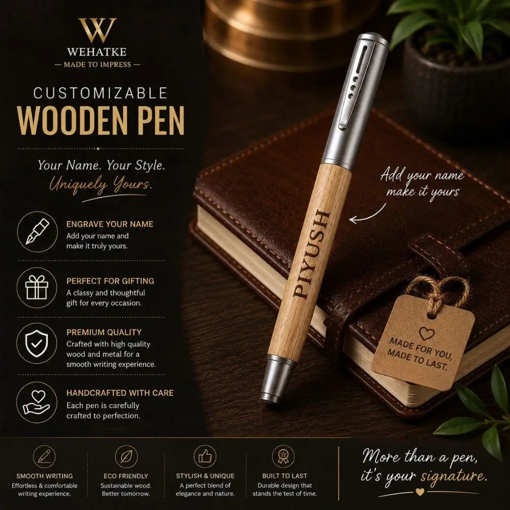 Personalized Wooden Ball Pen with Name Engraving