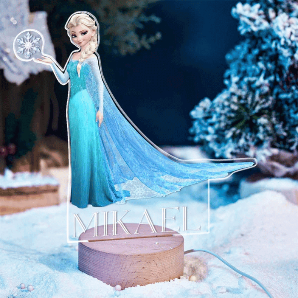 Personalized Elsa Name Lamp With Name - 3