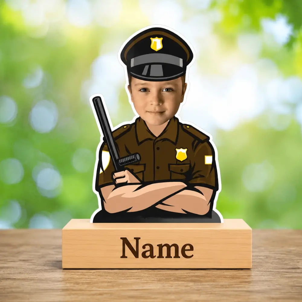 Customized Caricature with Indian police dress