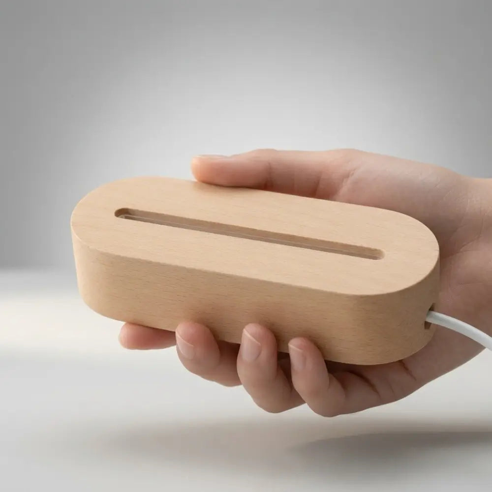 Premium Wooden USB LED Lamp Base.