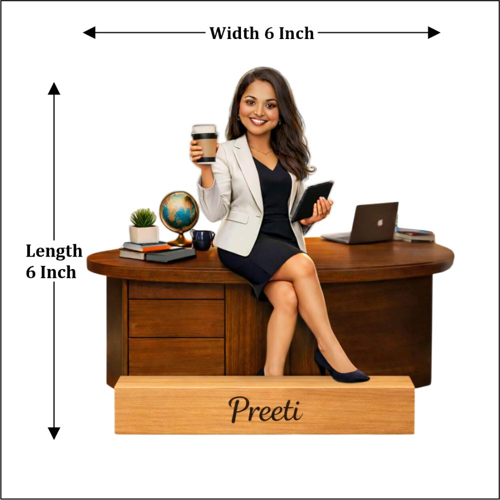 Personalized Working Woman Caricature Standee - 4