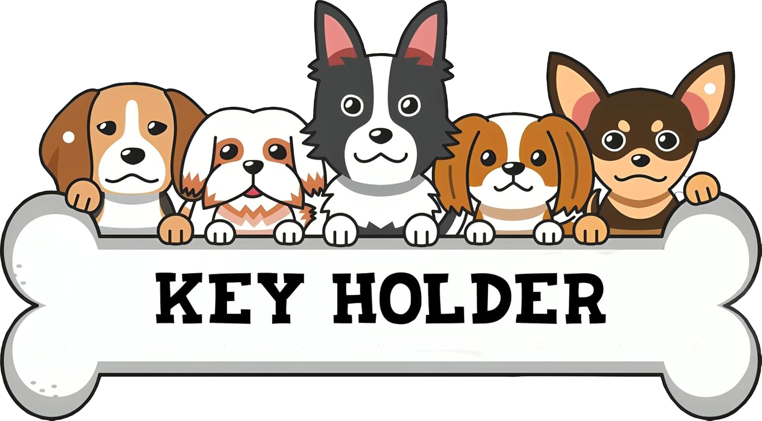 Dog's Wooden Key Holder