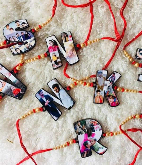 Customized Alphabet Rakhi  with photo - 2