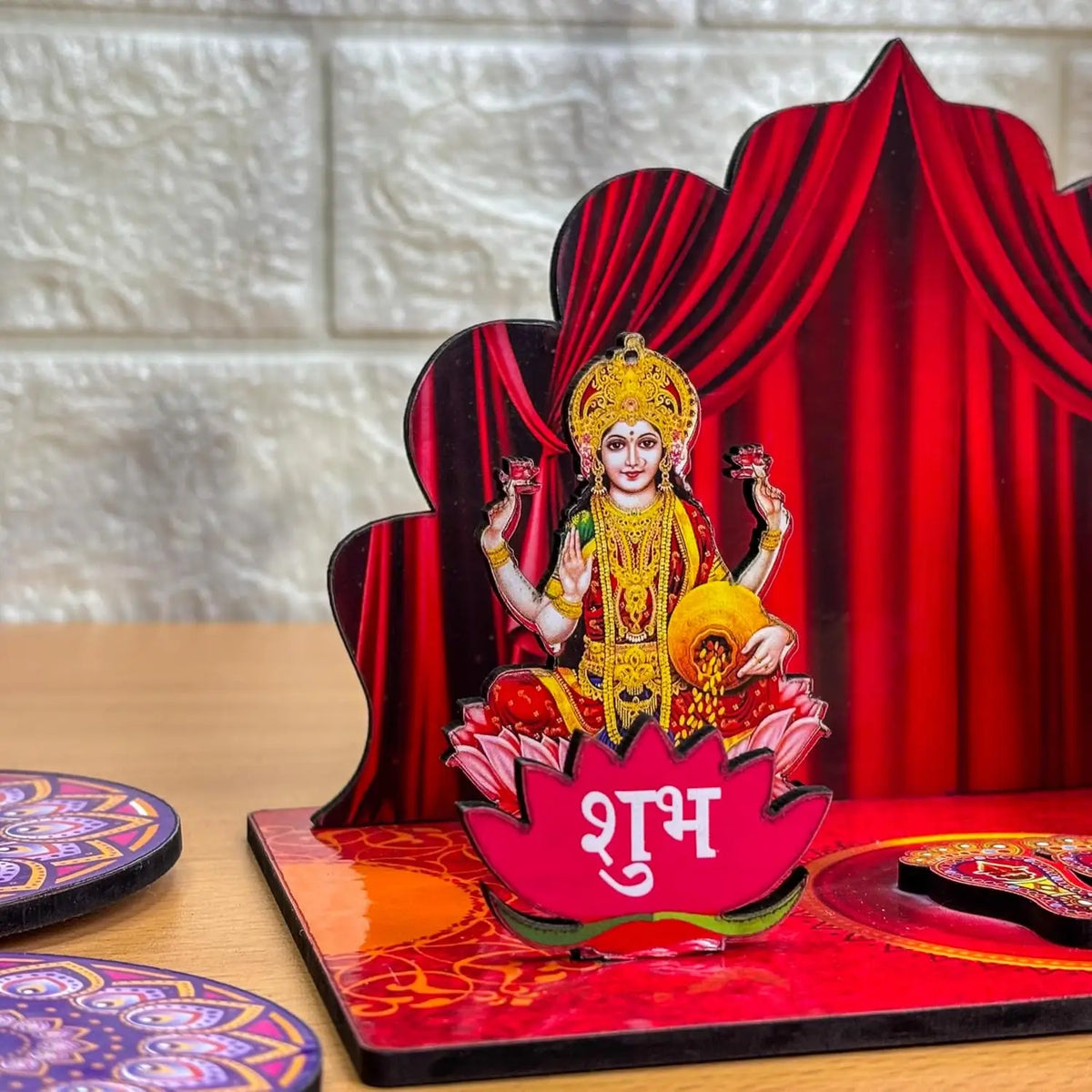 Diwali Puja Decor Set Featuring Lakshmi Ganesh |