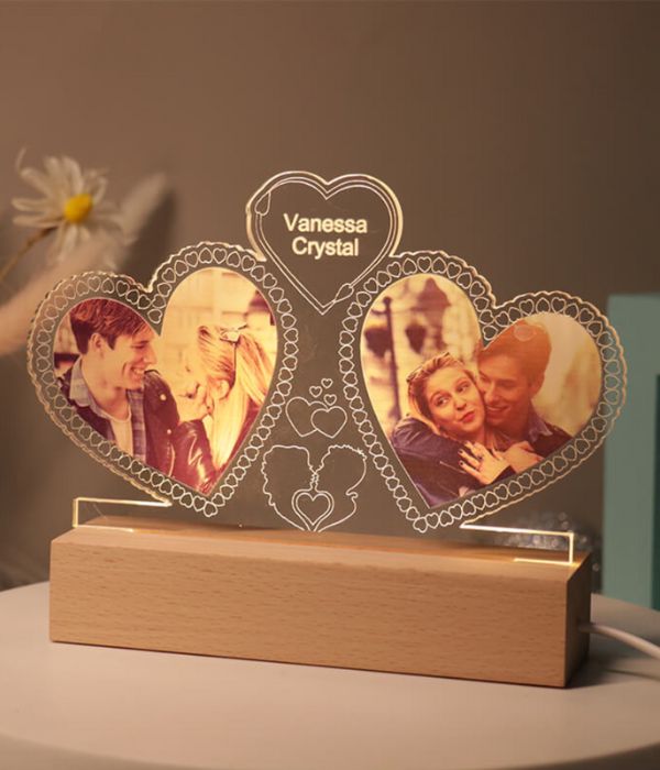 Customized Heart Frame with UV Print Photo for Couple - 2