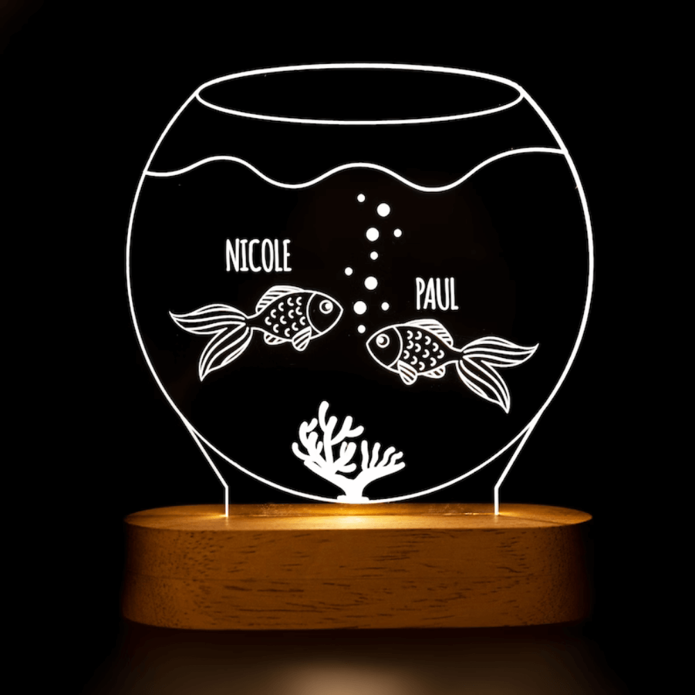 Customized 3D Illusion Night Lamp Fish Design - 3