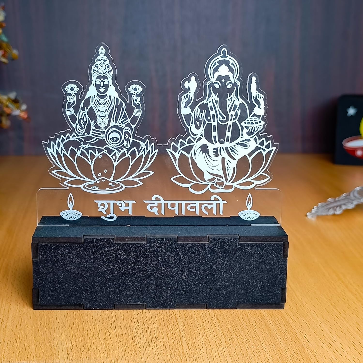 Laxmi Ganesh Lamp with Battery - 4