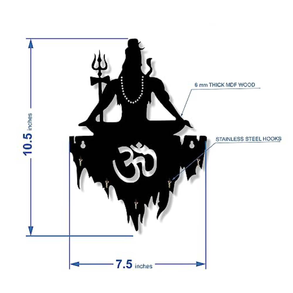 Mahadev Key Hanger Wooden MDF - 4