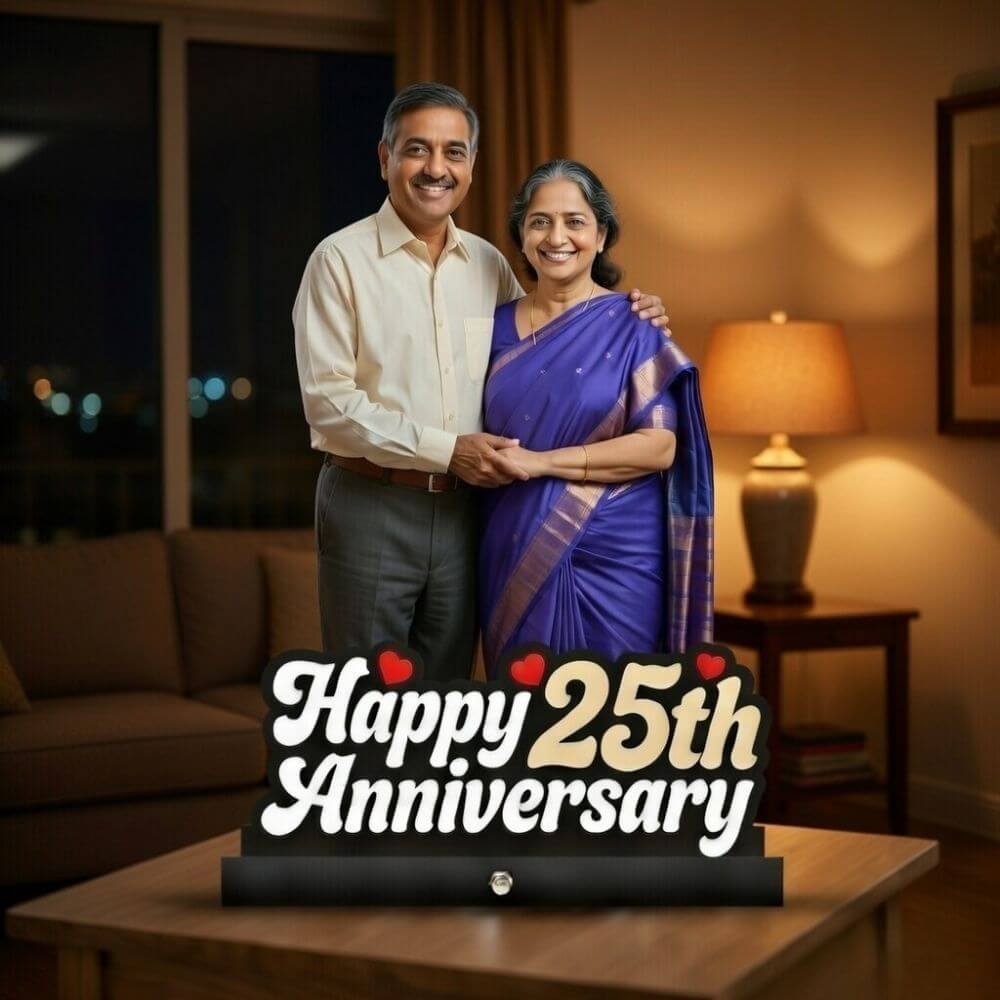 Custom 25th Anniversary Couple Caricature