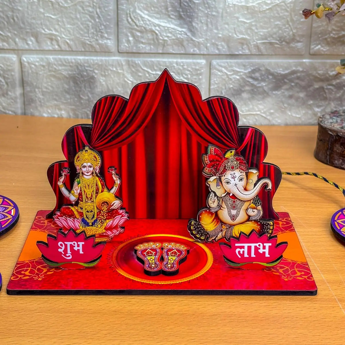 Diwali Puja Decor Set Featuring Lakshmi Ganesh |