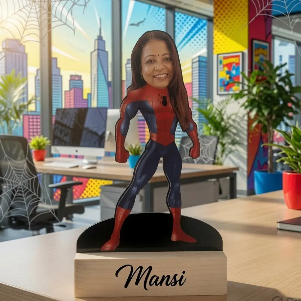 Personalized Spider-Women Caricature Standee |