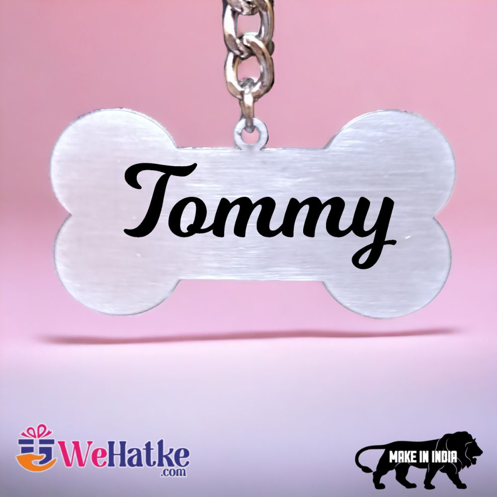 Dog Lover's Bone Shape Metal Keychain - 3