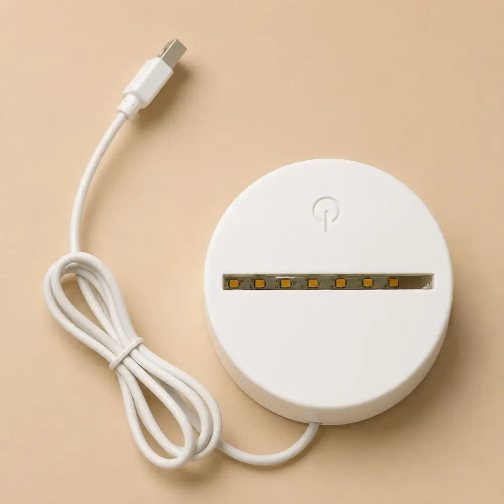 Round LED Lamp Base with USB & Battery Support