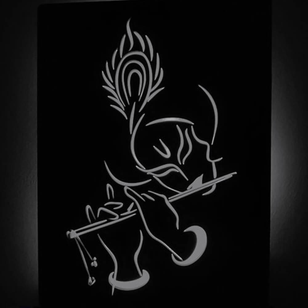 Krishna Ji Wall Hanging Frame with Led Light - 4