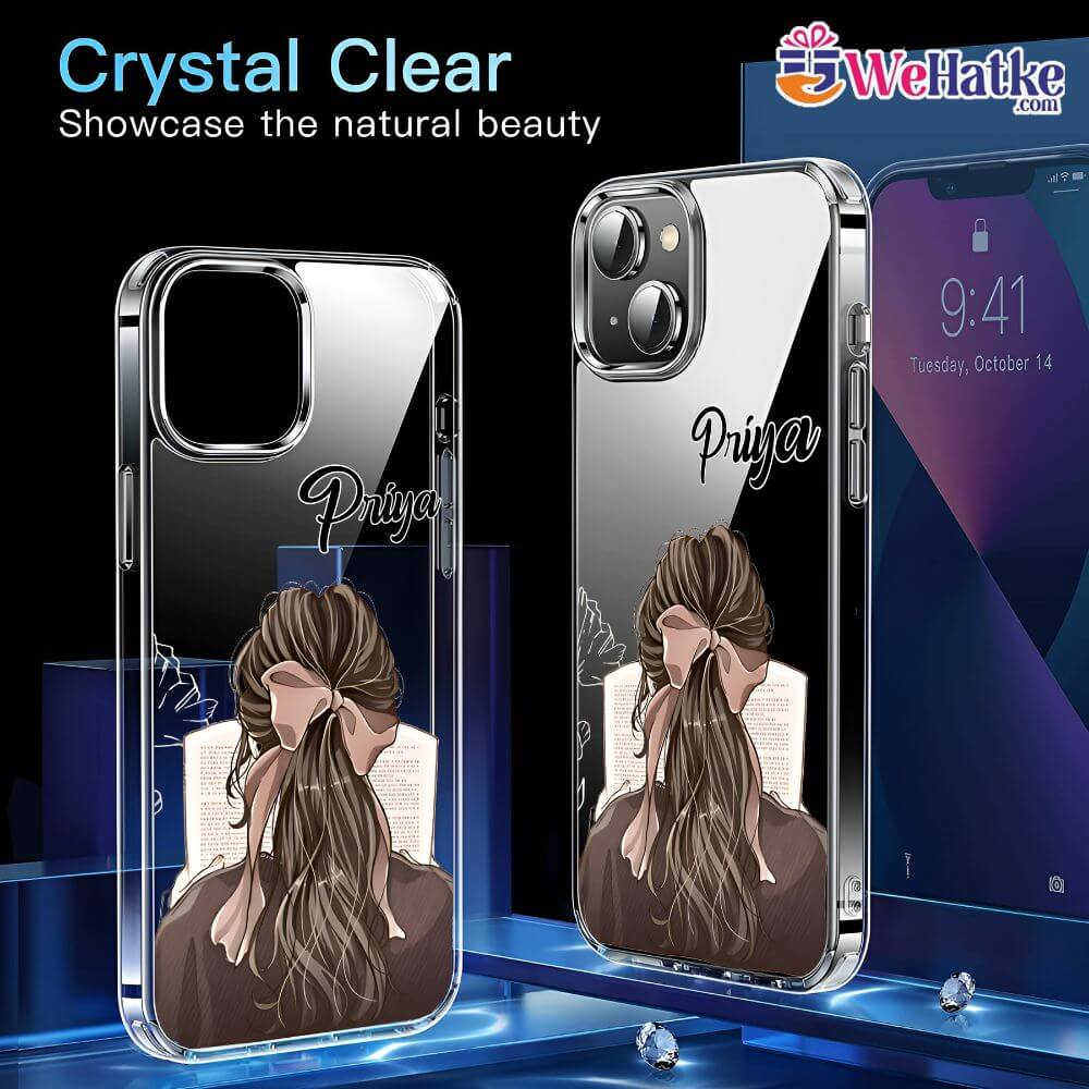 Customized Back Case for girl reading book - 4