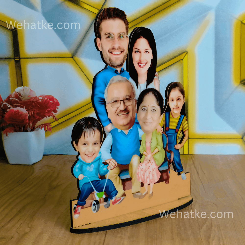 Customized Family Caricature For 6 Persons - 2