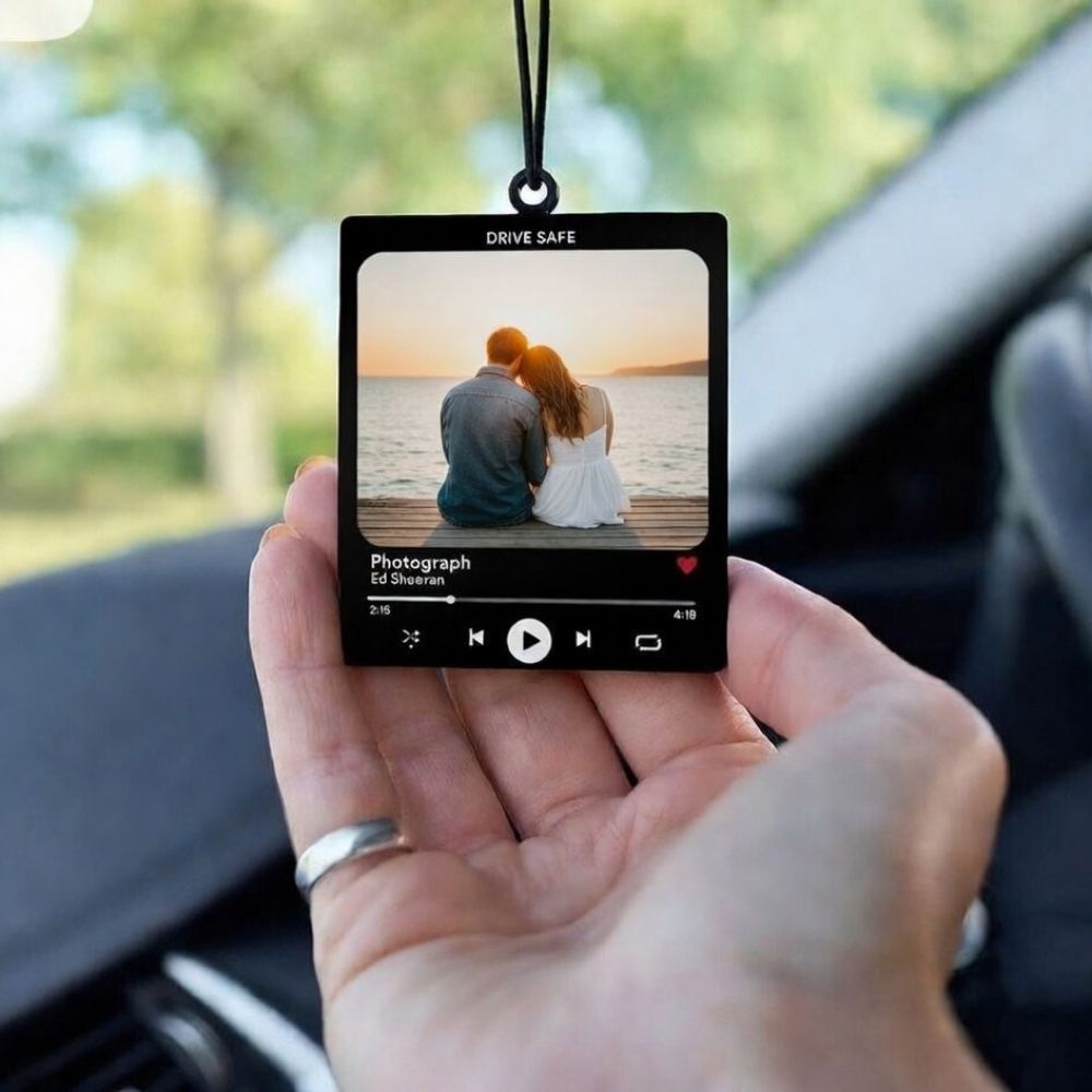 Personalized Spotify Photo Car Hanging with Song & Name - 4