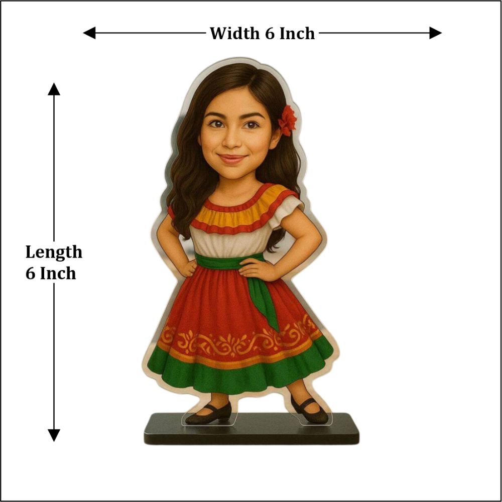 Customized Girl in frock Caricature - 4