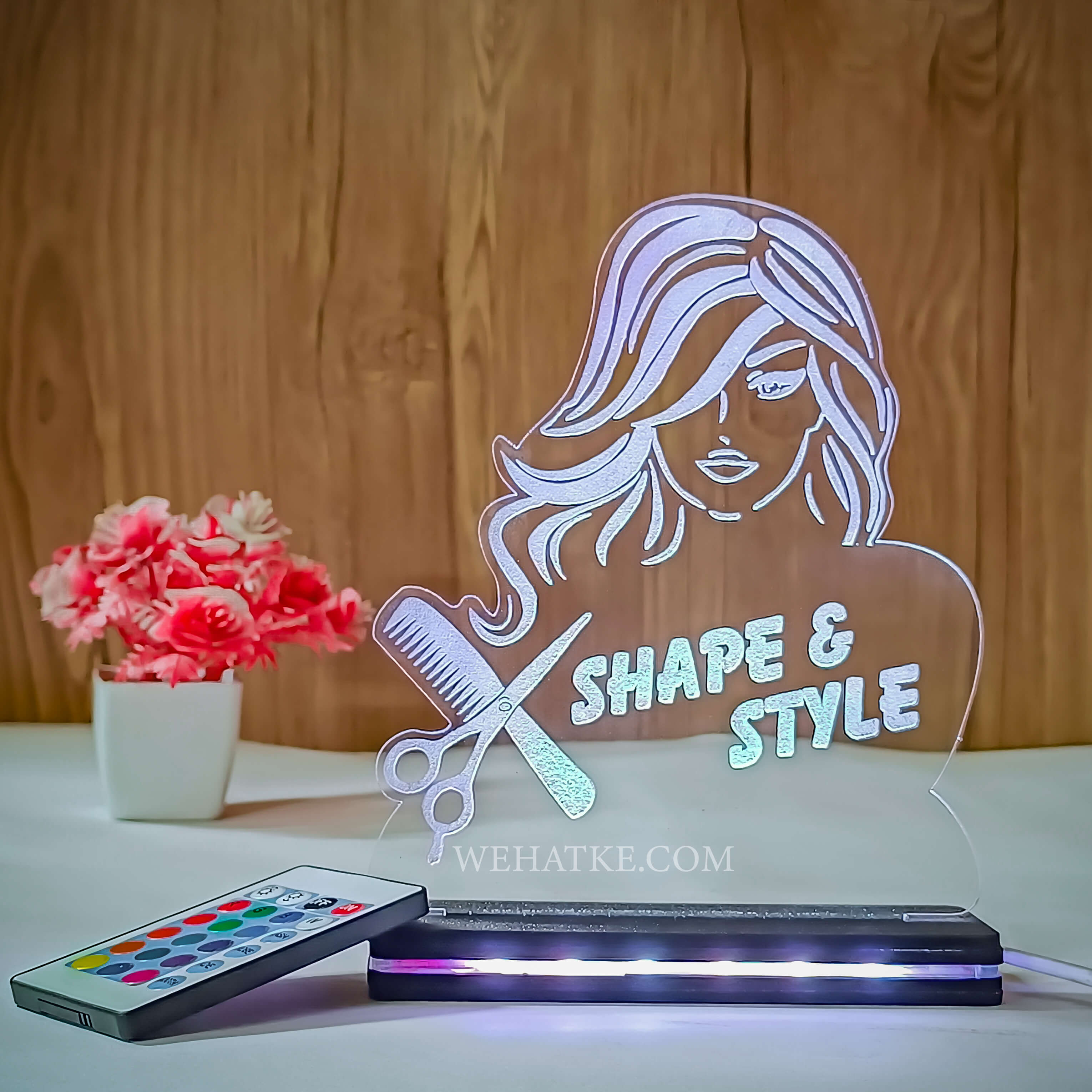 Customized 3D illusion lamp for saloon - 4