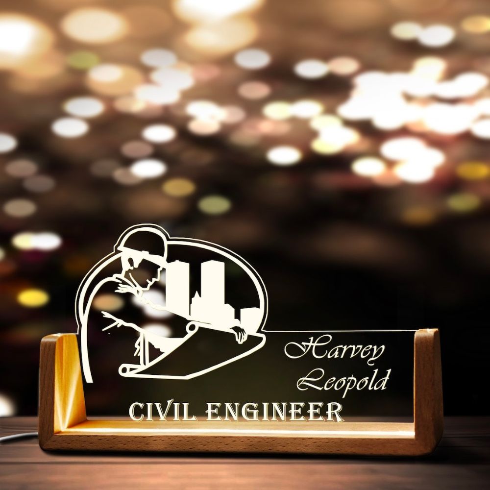 Customized Civil Engineer Desk Name Plate - 4