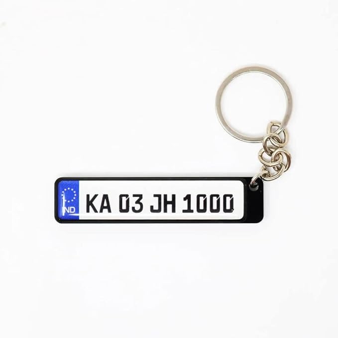 Customized Sublimation Bike & Car Number Plate Keychain - 3