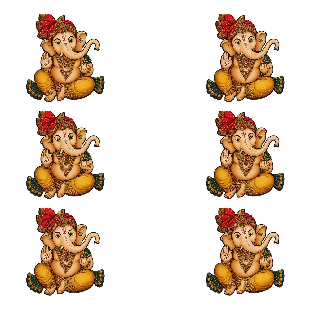 Ganesh Ji MDF Wall Hanging Set of 6 - 2