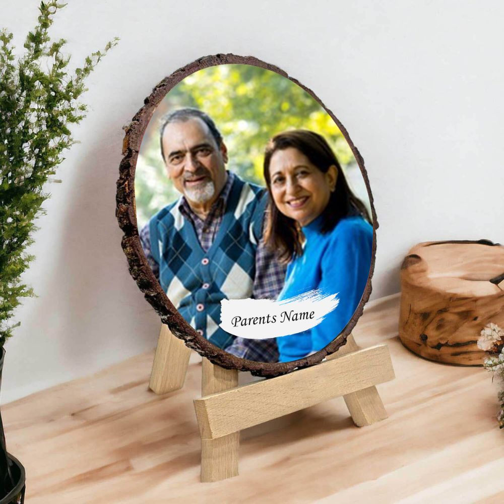 Personalized Wooden Log Frame For Parents - 3