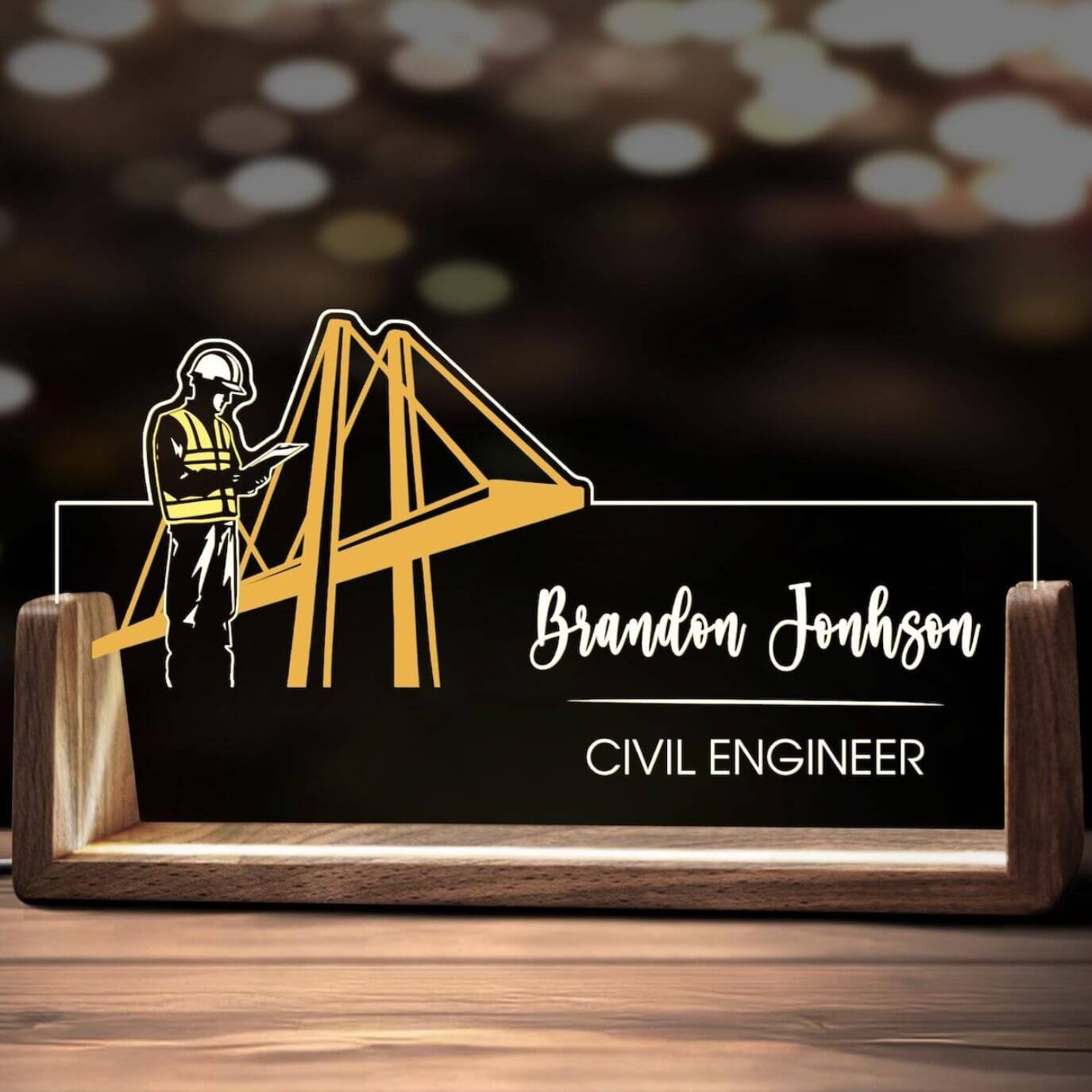 LED Acrylic Nameplate for Civil Engineer - 2