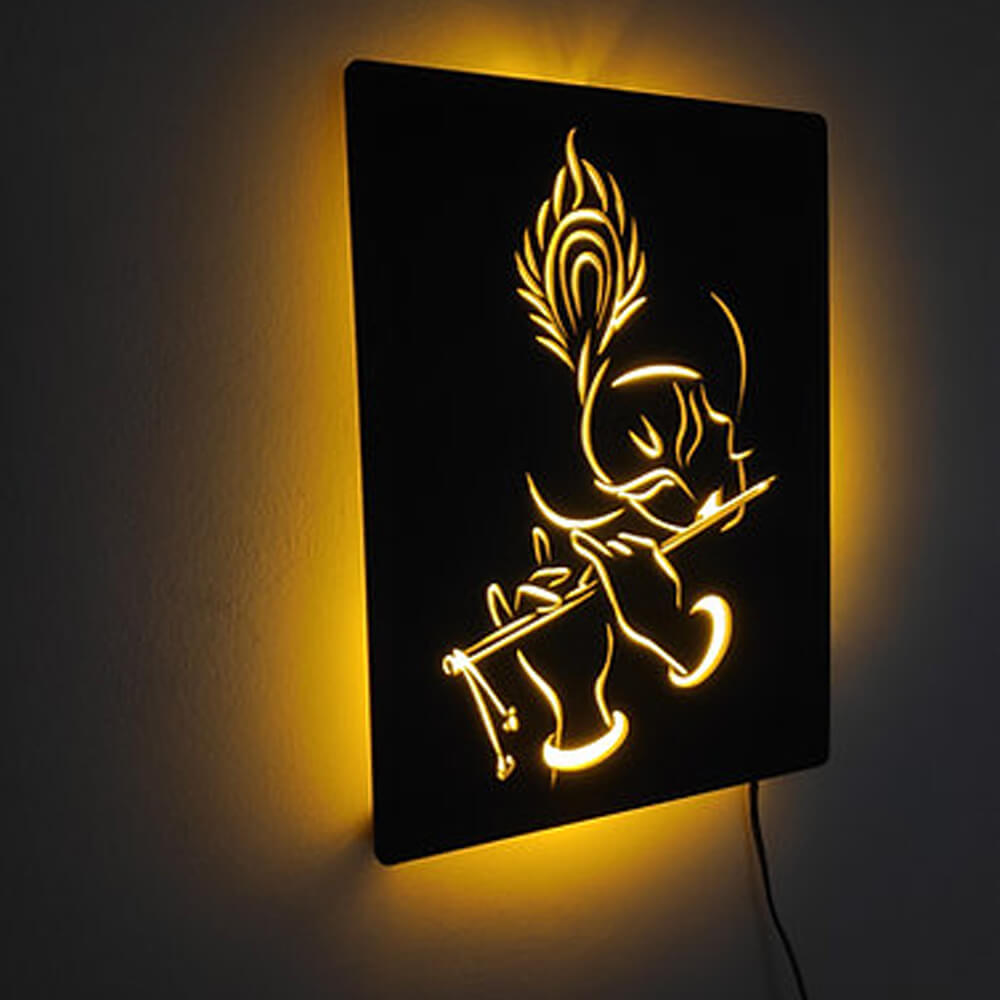 Krishna Ji Wall Hanging Frame with Led Light - 5