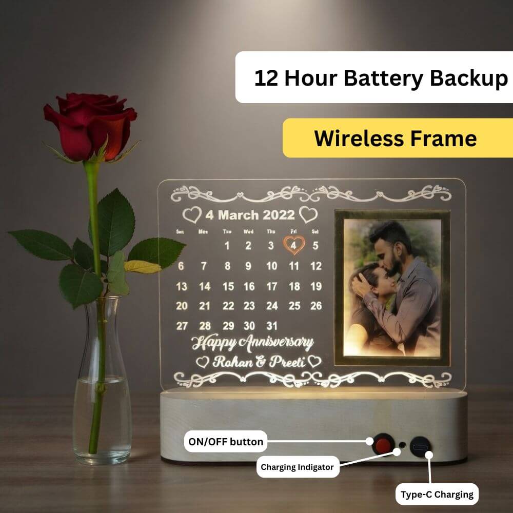 Wedding  Anniversary Calendar With battery & C-type USB Charging - 4