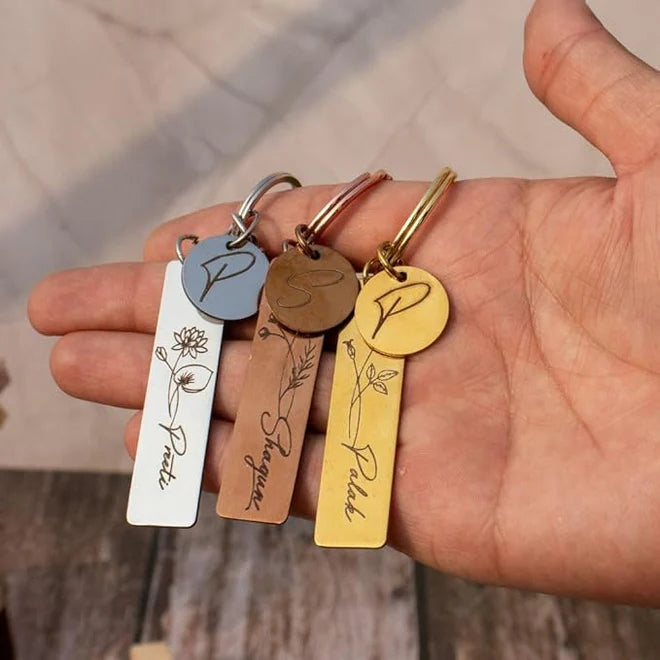 Personalized Engraved Metal Keychain .