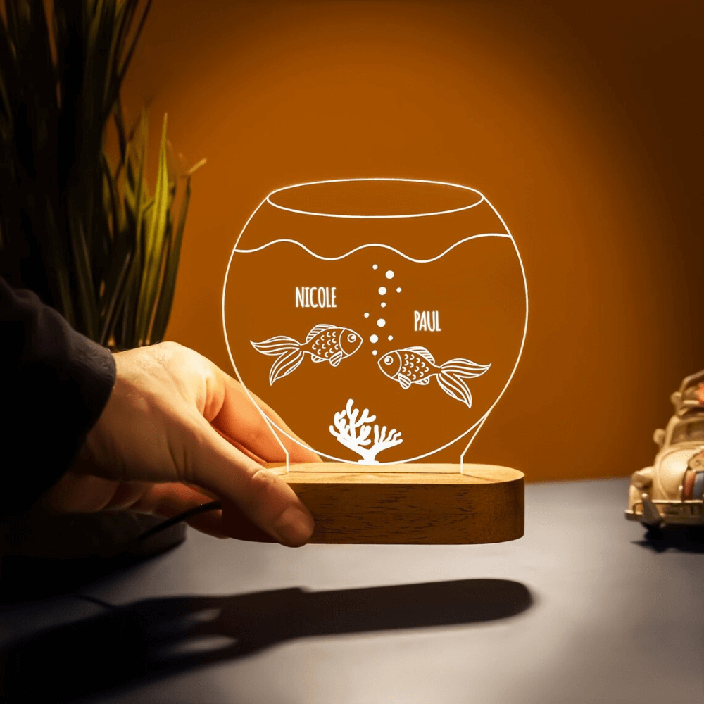 Customized 3D Illusion Night Lamp Fish Design - 2