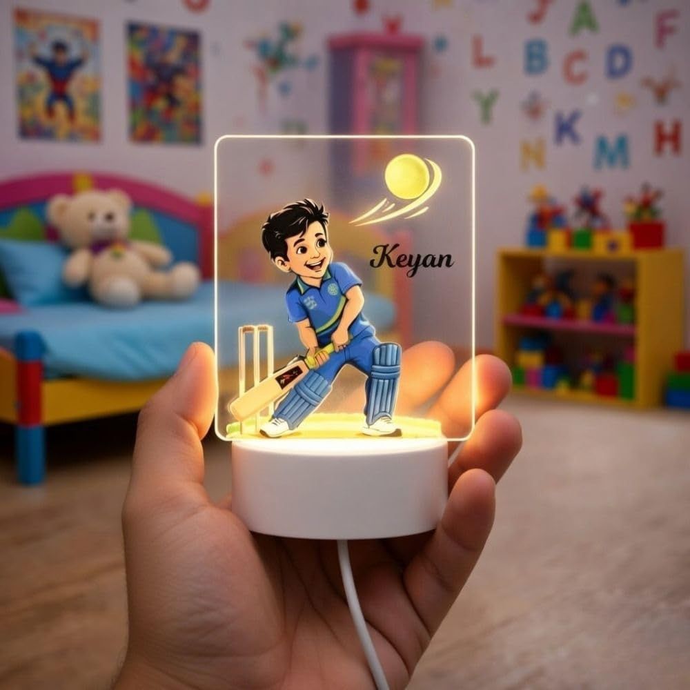 Cricket Theme Kids LED Lamp with Name - 3