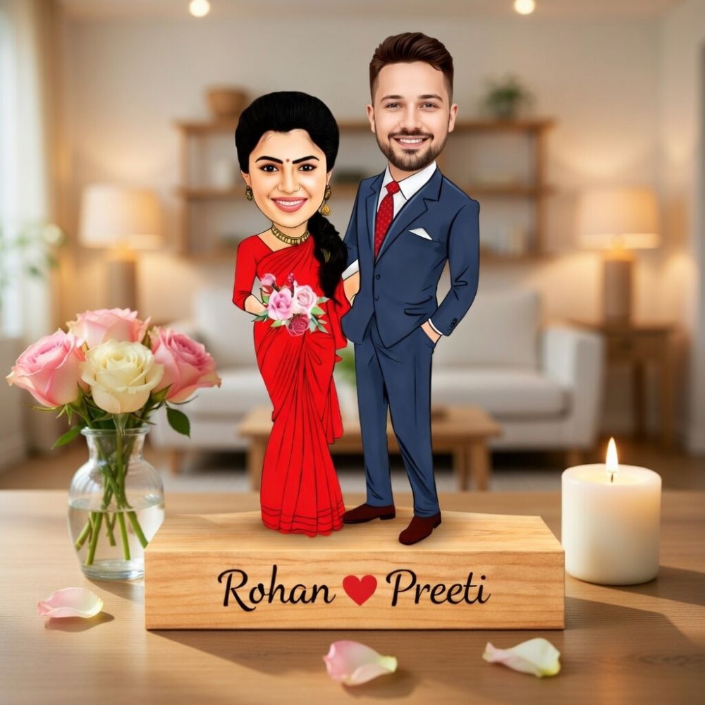 Customized couple caricature photo stand - 3