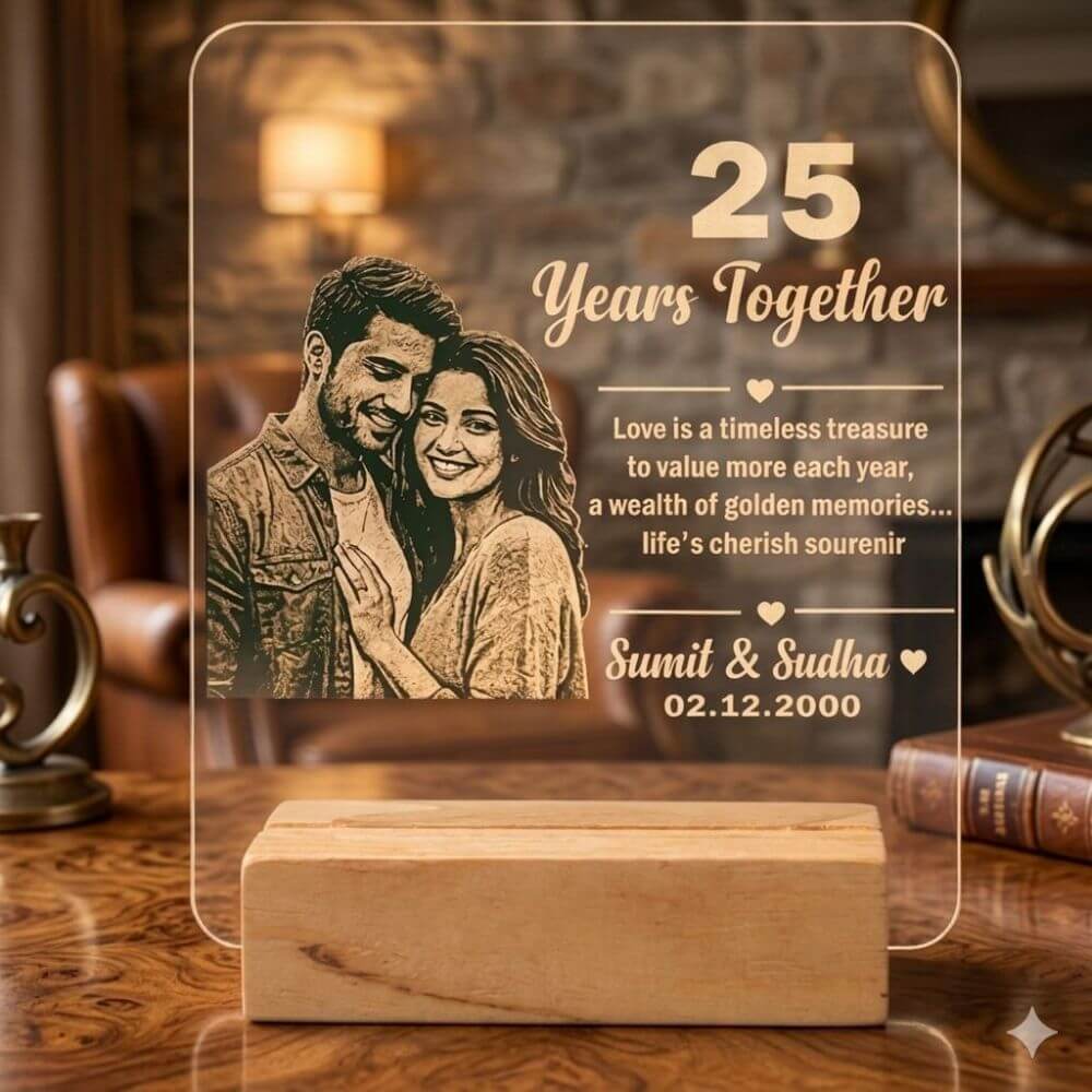 Personalized Anniversary LED Photo Lamp - 4